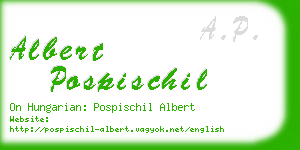 albert pospischil business card